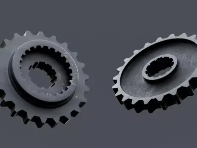 Industrial Spur Gear with Internal Splines Free low-poly 3D model