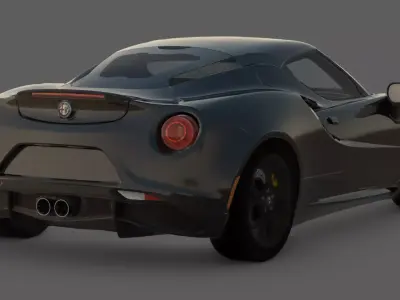2018 Alfa Romeo 4C Competizione 3D Model Carbon Fiber  Low-poly 3D model