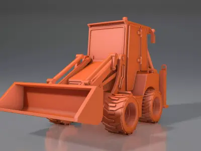 3d model of JCB wheeled mini tractor 3D print model