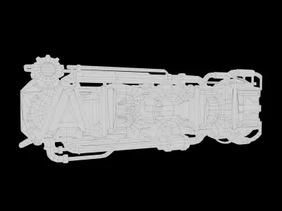 Cyberpunk Neon Font ABCDE words Low-poly 3D model