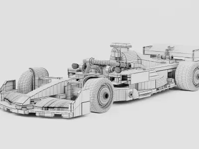Modern Grand Prix Racing Car Low-poly 3D model