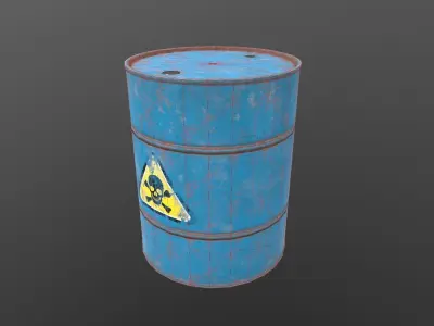 iron barrel Low-poly 3D model