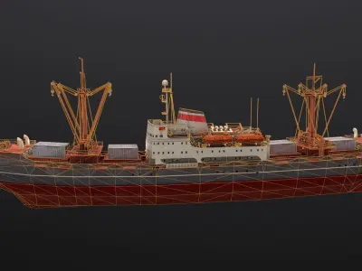 Amguema Ship Low-poly 3D model