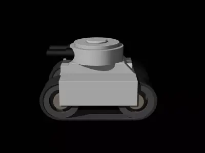 Stylized Low Poly Tank Light Turret Game Ready Low-poly 3D model