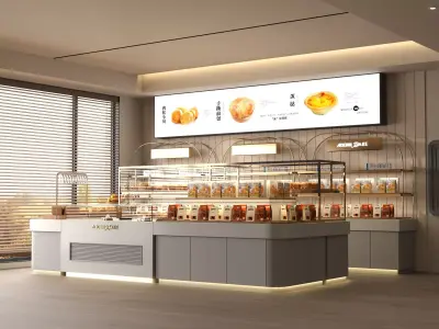 Modern Bakery Display Counter  Low-poly 3D model