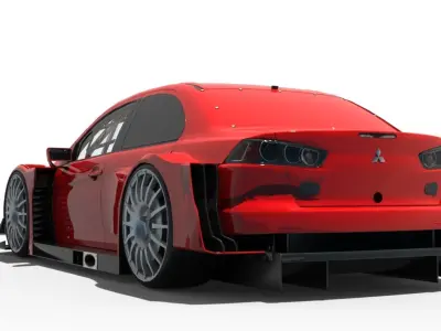 LANCER EVO 2015 WIDE BODY  Low-poly 3D model