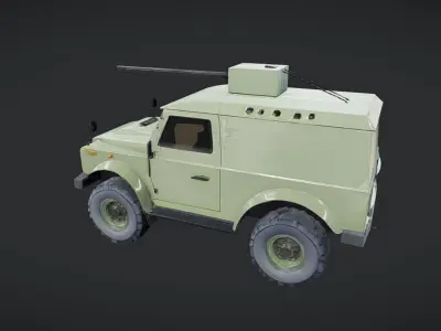 armored military vehicle with cannon 3D model