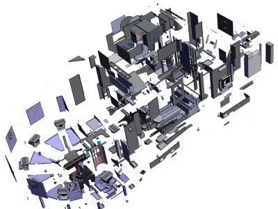 4-axis CNC machining center 3D model