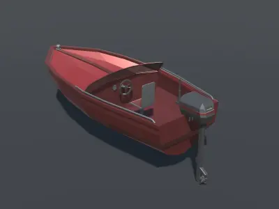 Speed Boat Lowpoly Low-poly 3D model