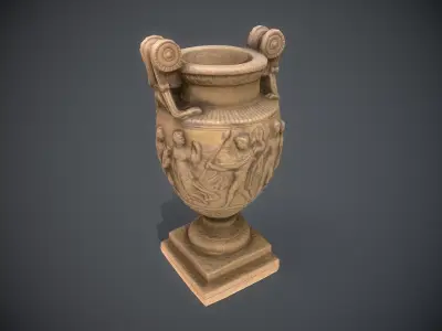 Ancient Greek Roman Vase Low-poly 3D model