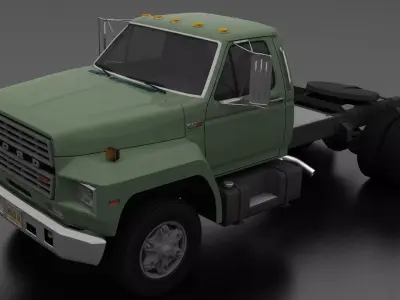 F-Series F-800 Semi Truck Day Cab 1980 Low-poly 3D model