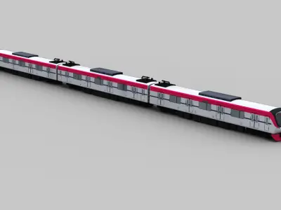 Lowpoly Train 10 Low-poly 3D model