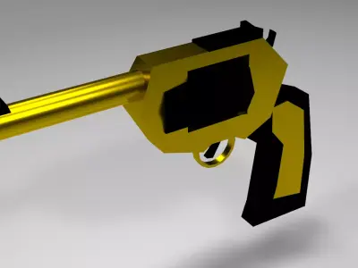 Low-polu Pistol PBR Game ready Free low-poly 3D model