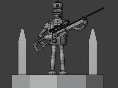 Bender Help for Ukraine low poly character model Futurama Low-poly 3D model