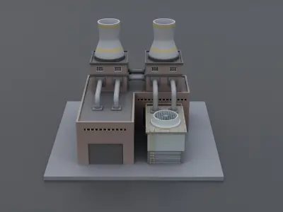 Isometric Factory 2 Low-poly 3D model