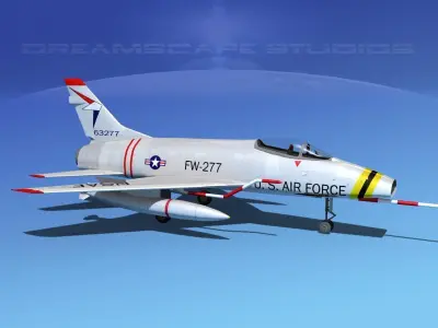 North American F-100D Super Sabre V04 USAF 3D model