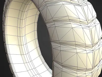 Futuristic Tire Low-Poly Version Low-poly 3D model