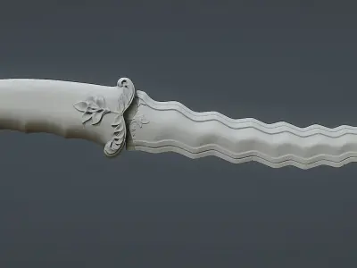 Indian dagger Low-poly 3D model