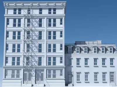 Commercial Building Facade 02 3D model