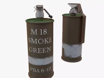 M18 Smoke Grenade Green Low-poly 3D model