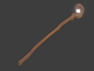 Fantasy Staff Low-poly 3D model get