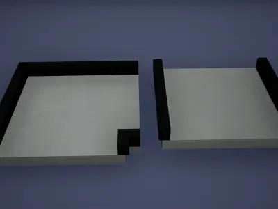 Stair Low Poly Game Ready stack of concrete steps Low-poly 3D model
