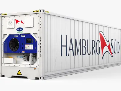 40ft  HAMBURG SUD Container Reefer CARRIER  3D model