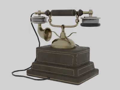 Vintage telephone Low-poly 3D model