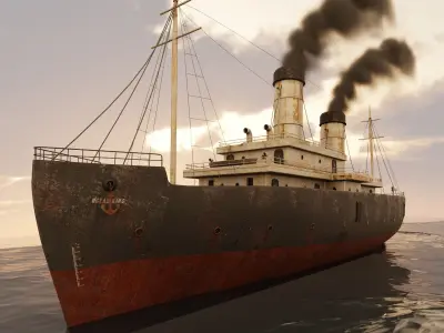 Passenger Ship Lowpoly Low-poly 3D model