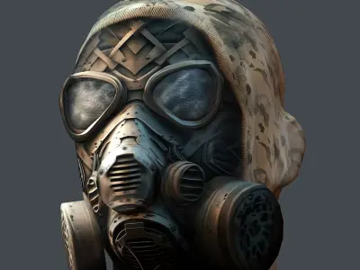Gas mask helmet 3d model military combat Low-poly 3D model Low-poly 3D model shop