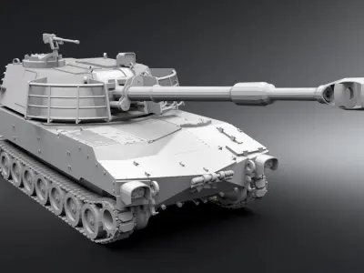 M109 Paladin Scale model 3D print model