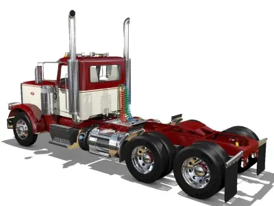 389 Day Cab Semi Truck 3D model
