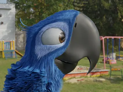 Blue Macaw 3D model buy