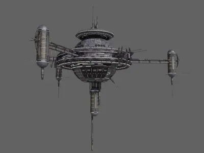 Space Station Low Poly Low-poly 3D model purchase
