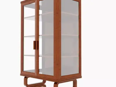 Antique Timber Tall Display Shelf Carpentered Craft Malaysia 3D model