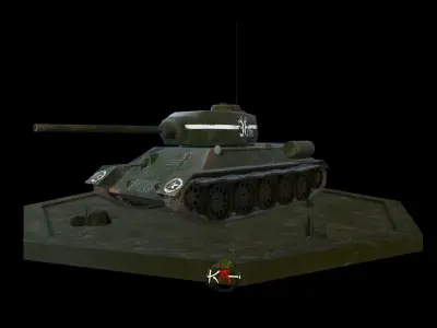 T 34-85 Soviet Low-poly 3D model