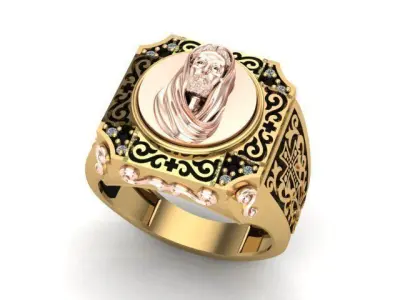 Holy cross jesus ring 3D print model