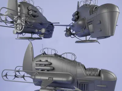 Submarine fighter  speed --- Space fighter -Low-poly 3D models Low-poly 3D model