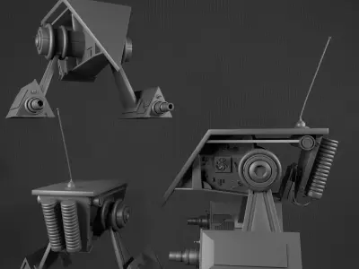 Destroyer-style space combat spacecraft - 3d Low-poly Low-poly 3D model 2