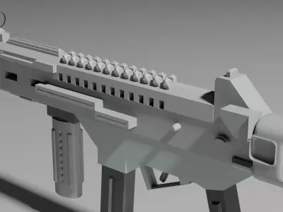 machine gun Low-poly 3D model