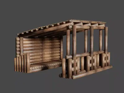 Viking hut low poly Free 3D model