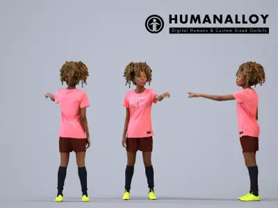00498Harper003 - Adult Black woman exercising in fitness 3D model