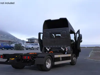 Black Truck No Cargo Rigged for Maya 3D model