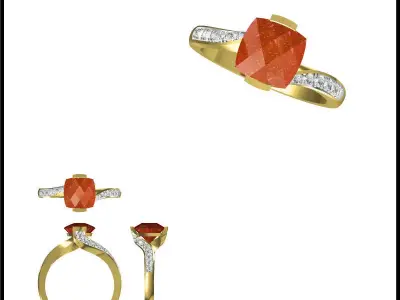 JCD Format Antique color stone rings jewelry cad programs 3D print model
