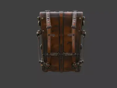Steampunk Messenger Bag Low-poly 3D model