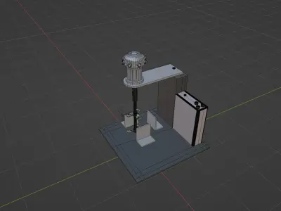 Pneumatic Elevating Type Glue Stirrer Pneumatic Glue Stirrer  3D model