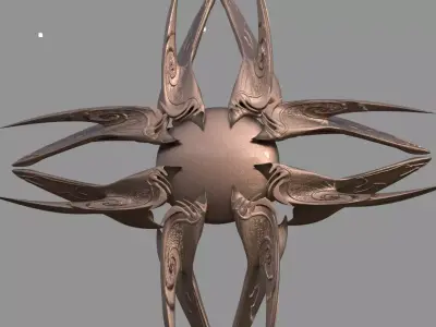 Angel of Abundance Sun sculpture 2 3D model