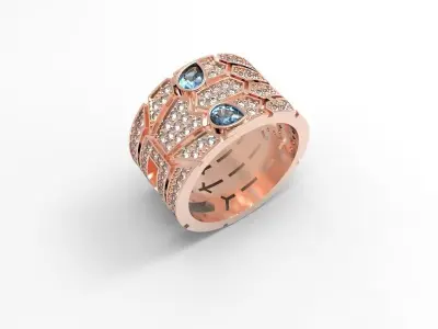 Panthere ring many sizes 3D print model