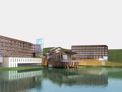Hotel Building 3D model 22