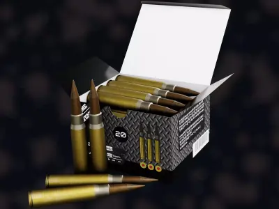 NZ 7-92M Ammo Low-poly 3D model